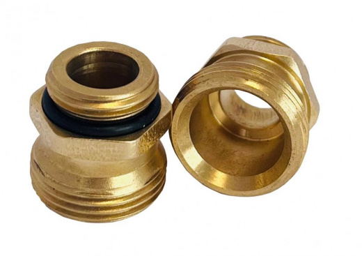 Ниппель переходной под евроконус латунный G1/2''НР-G3/4''ЕК с резиновым кольцом